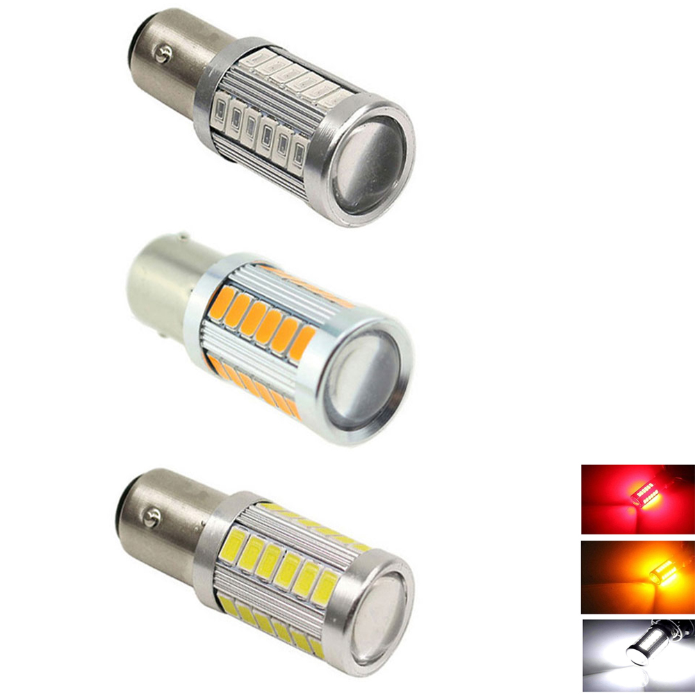 Светодиодная автомобильная лампа заднего хода BA15D P21/5W 1157 1156 33SMD, резервная головная лампа для автомобиля, грузовика, аварийная лампа для внешнего и внутреннего использования