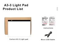 Tableta de dibujo LED A3, tablero de pintura de diamante, almohadilla de copia, almohadilla de luz de trazado de bocetos de escritura