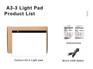 <span class=keywords><strong>Tablette</strong></span> de <span class=keywords><strong>dessin</strong></span> LED <span class=keywords><strong>A3</strong></span> planche de peinture diamantée bloc-notes écriture croquis tapis lumineux de traçage - Product Image 3