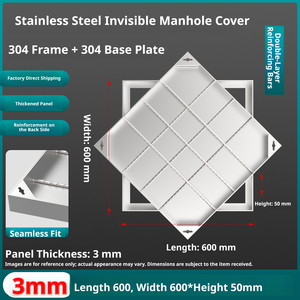 Couvercle de trappe encastré en acier inoxydable 304 sur mesure - Product Image 2