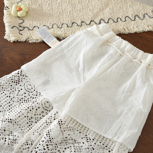 Set Estivo in Cotone Bianco per Ragazze, Due Pezzi con Top Senza Maniche e <span class=keywords><strong>Pantaloni</strong></span> a Gamba Larga, Completo 2 Pezzi per Bambine - Product Image 6