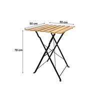 Modernes Outdoor-Bistro-Set mit Leichtgewicht-Klapptisch und 2 Klappstühlen aus Holzlatten für Garten/Terrasse/Esszimmer/Wohnzimmer