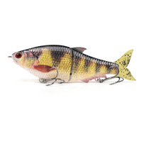 160mm 50.4g Baskılı Glide Lure Vib Balıkçılık ABS Sert Yem 2 Parçalı Çok Eklemli Swimbait Kuyruklu Nehir Göl Dere Kancaları