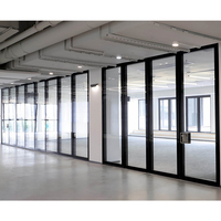 Cloison acoustique mobile moderne en verre avec cadre en aluminium, système de cloisonnement insonorisé pour bureau, prix direct usine