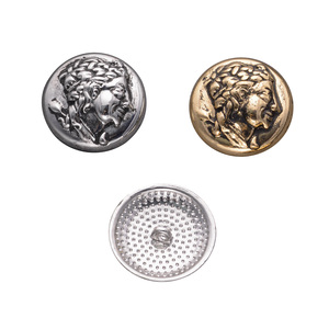 Thân Thiện Với Môi Sang Trọng 22Mm Kẽm Hợp Kim Kim Loại Shank Nút Đánh Bóng Khắc Nút Áo Mặt Mô Hình Cho Quần Áo Có Biểu Tượng - Product Image 4