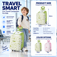 Valise à roulettes rigide légère pour enfants, motif personnalisé, avec serrure latérale, vente en gros