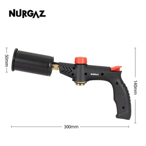 Lanzallamas de mano NURGAZ, antorcha ajustable de alta potencia para acampar al aire libre, encendido de fuego, cuerpo metálico, negro y plateado - Product Image 5