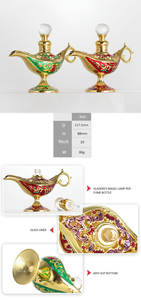 Lampada Genio Araba Vintage in Vetro con Contagocce Dorato |   Flacone Ricaricabile per Profumi e Oli Essenziali - Product Image 6