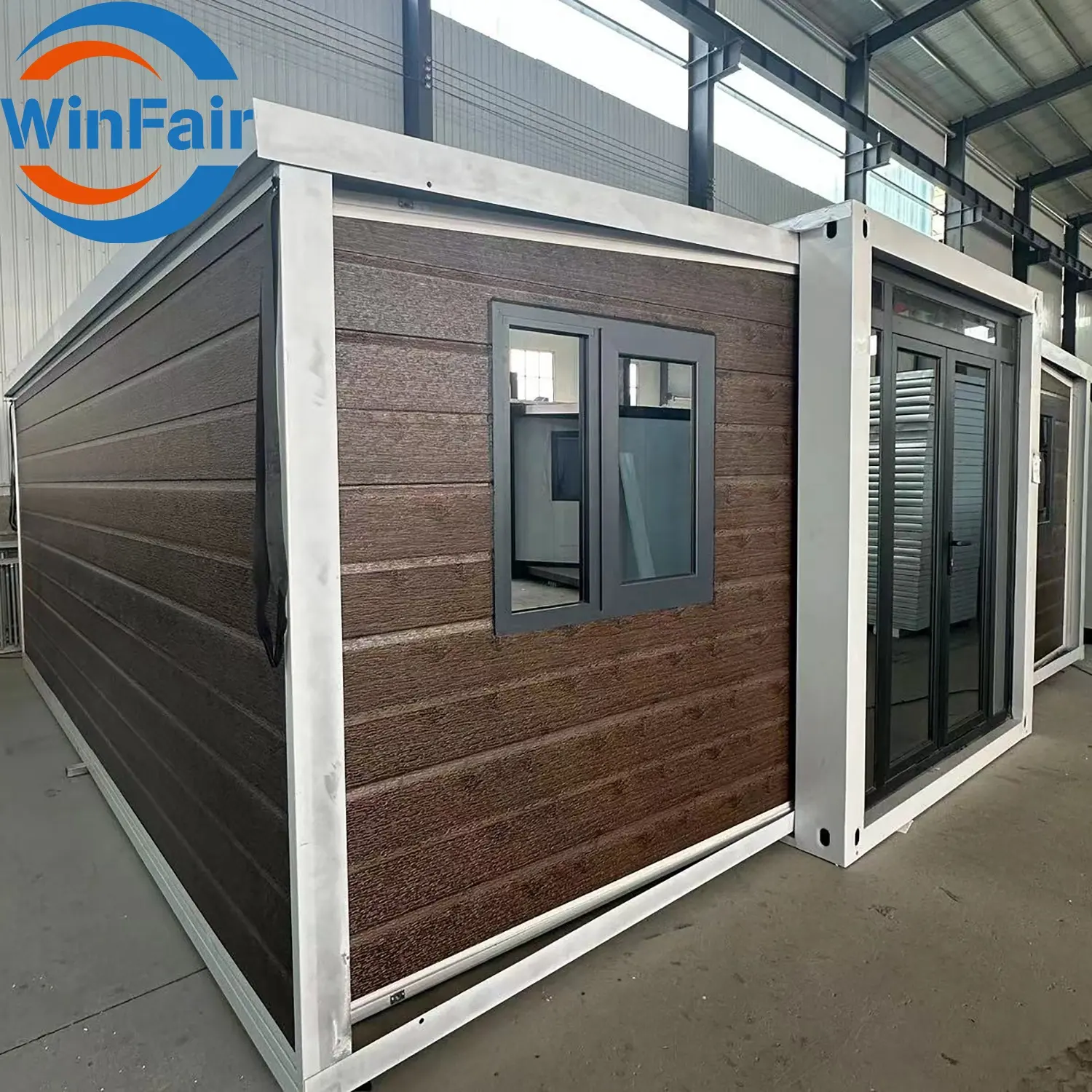 WinFair modulare Mobilheime erweiterbarer Fertigcontainer erweiterbares Plastikfertighaus mobiles Haus 20 Fuß 2 Schlafzimmer mit Bad
