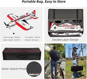 RadioLink A560 RTF Avión RC Acrobático 3D con Envergadura de 580 mm, Estabilizador Giroscópico EPP, Avión de Ala Fija RTF para Principiantes y Aviadores Aficionados - Product Image 3