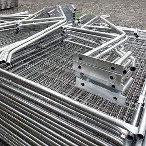 Hot Dipped Galvanized Steel <strong>Welded</strong> Wire Mesh 6X10FT Temp Fence Panels Event Construction Site Canada Temporary Fence with Gate - Product Image 4