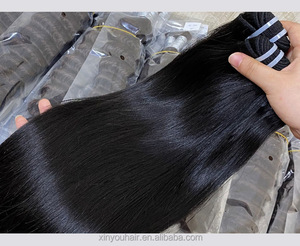 Tốt nhất 40-50inch Brazil màu sắc tự nhiên thẳng tóc con người dệt bó đầy đủ ren phía trước tóc giả trong kho - Product Image 4