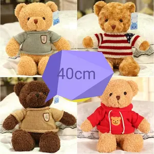 Customized Teddy bear plush toy with clothes and dress, eye masks capes T shirt without filled skin only