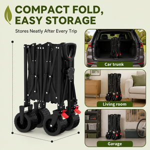 Carrito Plegable Resistente ONEMORE, Capacidad de 260L, Vagón Utilitario Todoterreno para Exteriores, Camping, Jardín y Playa - Product Image 3