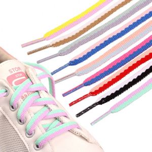 Cordones Planos de Poliéster de 8mm de Ancho, Colores Caramelo, 100-180cm de Longitud, Mezcla de 2 Colores, Estampado Moderno para Zapatillas Deportivas - Product Image 1