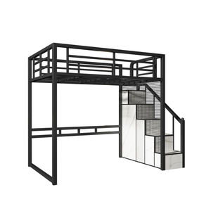 <span class=keywords><strong>Lit</strong></span> mezzanine en métal durable avec <span class=keywords><strong>escalier</strong></span> intégré <span class=keywords><strong>Lit</strong></span> superposé robuste au design moderne Dortoirs Auberges Chambre à coucher - Product Image 6