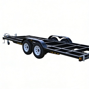 Remorque utilitaire à double essieu en acier robuste Q235, capacité de charge maximale de 10 000 lb, châssis de remorque pour transport de voitures DIY, constructions personnalisées - Product Image 4