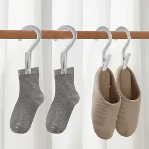 Portable Lightweight Laundry Hooks Boot Hangers Super Strong Plastic Clothes Pins Hanger Clips for Bathroom Travel