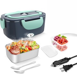 Boîte à lunch auto-chauffante de grande capacité sans BPA 80W Boîte à lunch électrique en acier inoxydable 304 Chauffe-aliments pour voiture et bureau - Product Image 1