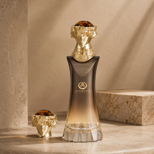 Flacon pulvérisateur de parfum vide 100 ml en verre épais de marque Prestige, avec couvercle doré sculpté <span class=keywords><strong>Queen</strong></span>, pour emballage de parfum - Product Image 5