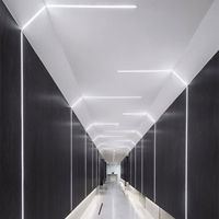 Perfil de Aluminio para Tiras LED con Cubierta, Lámpara Lineal Moderna para Pared con Ranura de Aluminio