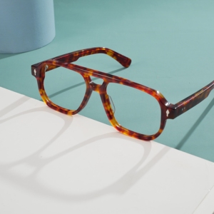 Wholesale Double Bridge Pilot Acetate <b>Eyeglass</b> <b>Frames</b> Vintage Retro Spectacle <b>Frames</b> Custom Brand Logo Low MOQ - Product Image 3