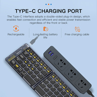Nouveau lancement, prix d'usine, mini clavier sans fil à double pliage, USB Type-C, style transparent, clavier à attraction magnétique