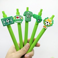 Stylos à bille créatifs à pression, série sport, en PVC souple, thème football, pour l'écriture et le bureau, vente chaude