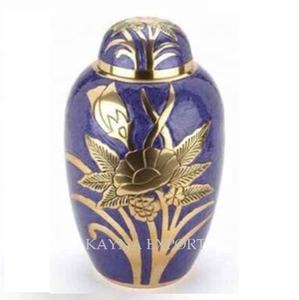 URNE NOIR AVEC BANDE D'OR LAITON URNE ADULTE EN MÉTAL DE QUALITÉ SUPÉRIEURE POUR CENDRES HUMAINES FOURNITURES FUNÉRAIRES POUR URNES HUMAINES FUNÉRAIRES - Product Image 3