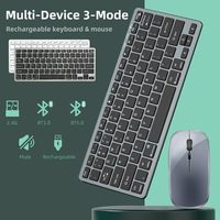 Logo Kustom ABS 78 tombol Keyboard dan Mouse Combo Bluetooth 5.0 Isi Ulang Daya Dua Saluran