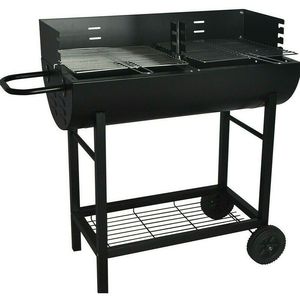 Trống Nửa Thùng Than Nướng BBQ Xe Đẩy Vua Nướng Có Kính Chắn Gió - Product Image 5