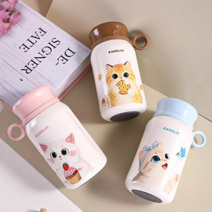 בקבוק מים תרמי מבודד מנירוסטה 10oz לילדים, בעיצוב חתול חמוד, מבית ZB Factory Wholesale Custom, מתאים לבית הספר, ללא BPA. - Product Image 4