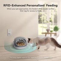 Distributeur de nourriture intelligent Elecpet pour animaux de compagnie avec puce RFID, alimentation programmée et quantitative, nettoyage en profondeur, anti-pincement