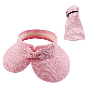 Sombrero de paja plegable para el sol de verano Sombrero de playa portátil para exteriores con ala ancha - Product Image 5