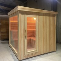 Sauna électrique carré en bois massif avec vapeur humide et sèche, cabine de santé en cèdre rouge/hemlock, fabriqué en Chine