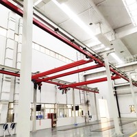 Aménagement personnalisé de la voie de circulation KBK pour s'adapter à la couverture de la station de travail et au système de levage de flux de matériaux pour la manutention des matériaux en usine