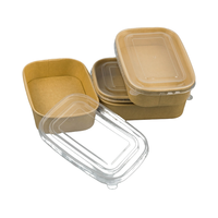 Bol à salade réutilisable de qualité alimentaire avec couvercle, récipient en papier carré, rectangulaire, rond pour collations, desserts, soupes, déjeuners, usage traiteur