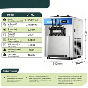 Commercial vertical countertop <b>small</b> sundae cone soft <b>ice</b> cream <b>machine</b> fully automatic <b>ice</b> cream <b>machine</b> - Product Image 2
