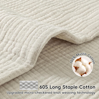 Couverture en mousseline multicouche en coton biologique GOTS, épaisse et surdimensionnée, style crêpe, couleur personnalisable, pour la maison et la literie de boutique