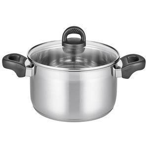 Olla para carne de turmalina de 3.0L de acero inoxidable con tapa de vidrio para cocinar - Product Image 1