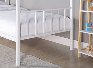 Design moderno in ferro battuto a 4 Poster con plateau letto a camera singola zanzariera <span class=keywords><strong>per</strong></span> bambini letto a baldacchino in metallo bianco - Product Image 6