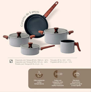Offre Spéciale : Ensemble de 8 Ustensiles de Cuisine en Céramique Antiadhésifs avec Poignées en Bakélite et Couvercles en Verre Silicone Doux au Toucher - Product Image 2