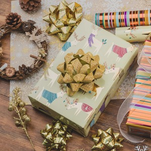 Rubans de Cadeau Double Face en Polyester Tissé, Motif Papillon Étoile Dorée, pour Décorations de Noël, Anniversaire, Saint-Valentin - Product Image 4
