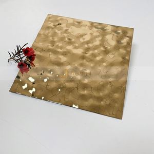 M198 Black Titanium Rose Gold 304/316 Stainless Steel Plate Hammered Water Ripple Decorative Bending Cutting Welding Custom - Product Image 3