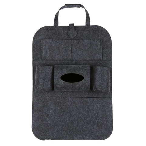 Multifunctional Premium Car Back Seat Stroage Pockets Felt Organizer Bag with Tissue Box Holder