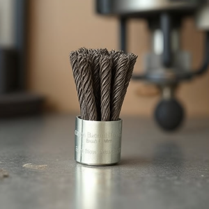 Brosse abrasive en acier inoxydable de 6 mm, à poils torsadés, pour le polissage des métaux - Product Image 3