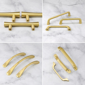 Solid <b>Brass</b> Cabinet Handles Bar Shape New Chinese Style Durable Home Office Furniture <b>Knobs</b> - Product Image 4