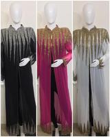 Nouvelle Abaya musulmane, robe longue toute saison, manches longues, robe islamique, tenue de soirée pour femmes turques, broderie à la main, Georgette