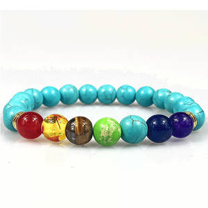 Abalorios de <span class=keywords><strong>7</strong></span> Chacras de 8mm, pulsera de lava Rock, romasterapia - Product Image 5