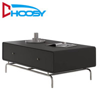 Table basse rectangulaire moderne en chêne écologique avec cadre en métal, style crème, rangement pour petit appartement, meubles de salon
